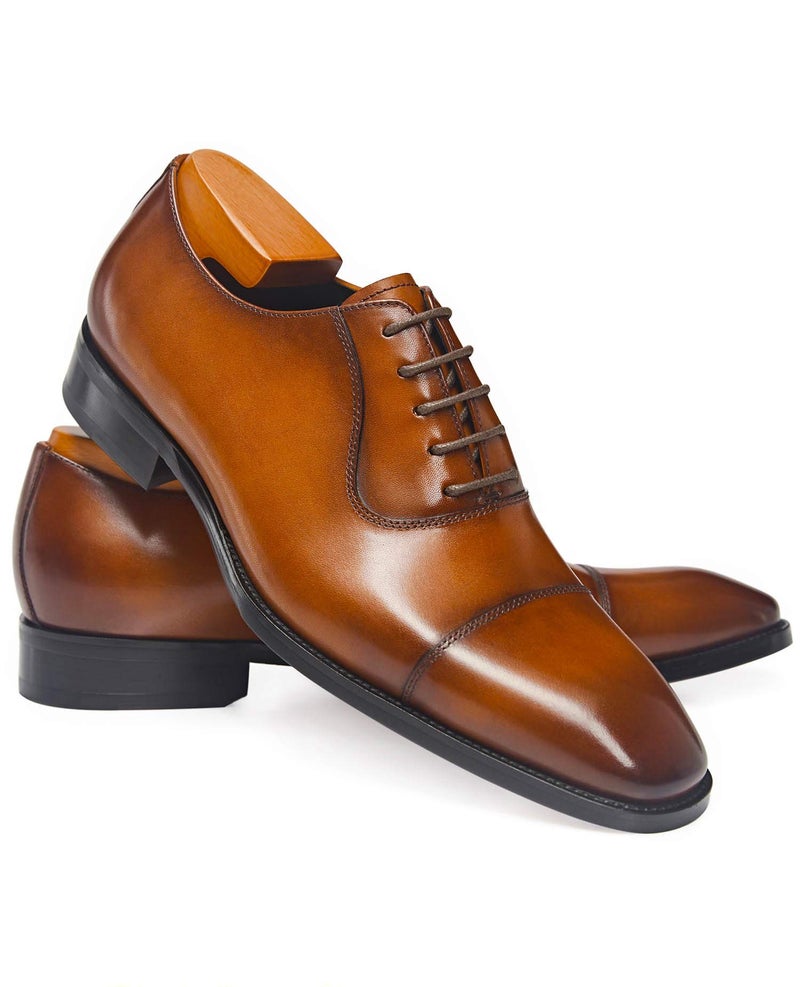 FRASOICUS Menâ€™s Dress Oxford Formal Shoes LeatherBusiness Shoes for Men Brown - Image 2